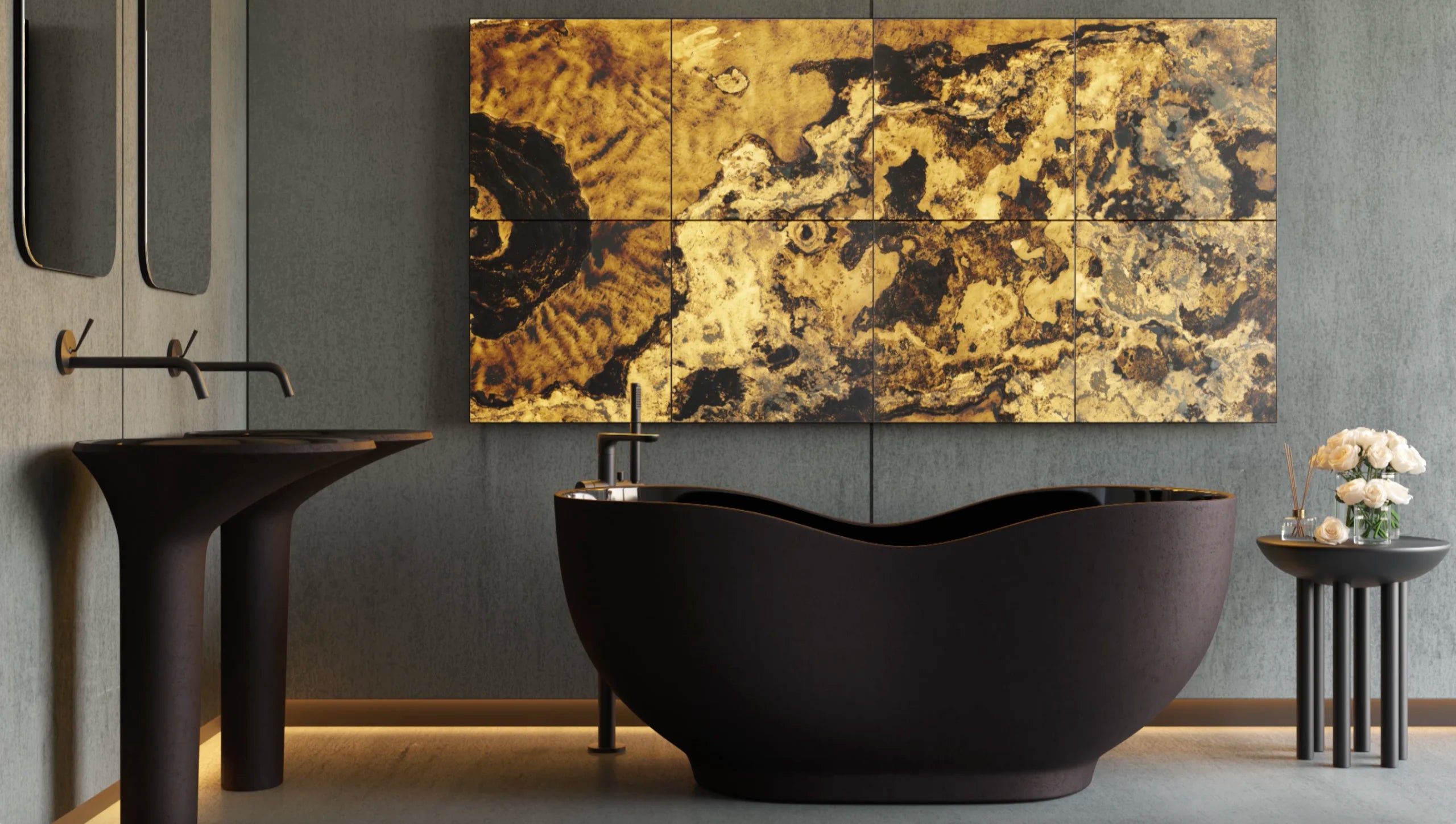 lightROCK, modern bathroom, interior, light, stone, panel, design, decor